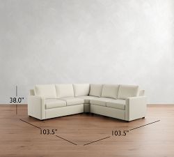 Cameron Modern Square Arm 3-Piece L-Shaped Wedge Sectional (104")