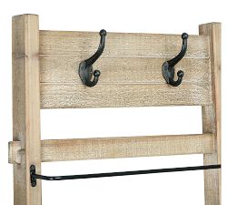 Estelle Decorative Wooden Ladder with Hooks