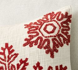 Snowflake Embellished Pillow