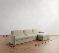 Westwood Slim Arm Chaise Sectional (131"&ndash;146")