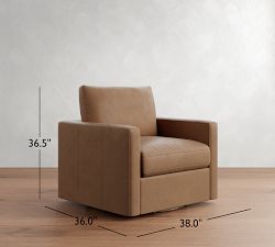 Westwood Slim Arm Leather Swivel Chair