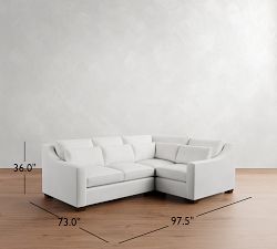 York Slope Arm Deep Seat 3-Piece Sectional (98")
