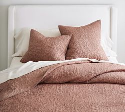 Open Box: Belgian Flax Linen Floral Stitch Quilt, King/Cal. King - Brick