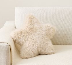 Sparkle Faux Fur Star Shaped Pillow