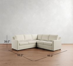 Cameron Modern Square Arm 3-Piece L-Shaped Sectional (99")