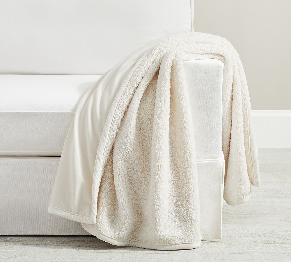 Cozy Teddy Faux Fur Throw by Pottery Barn