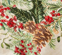 Holly Berry Cotton/Linen Table Throw