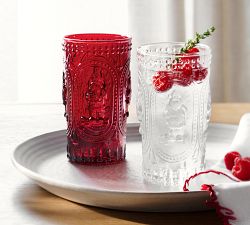 Santa Embossed Cocktail Glasses