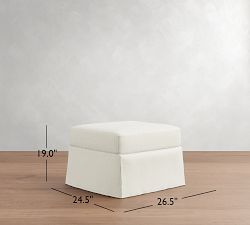 Buchanan Modern Square Arm Slipcovered Ottoman