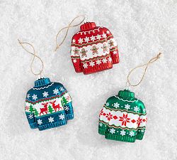 Festive Sweater Ornaments - Set of 3
