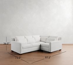 York Square Arm Deep Seat 3-Piece Sectional (98")