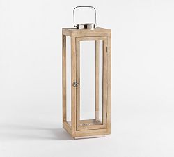 Open Box: Shoreline Lantern Collection, Medium 28" - Wood/Nickel
