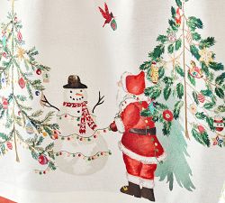 Christmas in the Country Santa Cotton/Linen Tablecloth