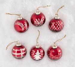 Cut Glass Ornament Box - Set of 6