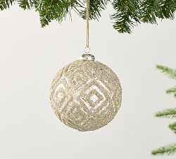 Open Box: Silver and Gold Textured Glitter Ornament