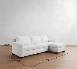 York Square Arm Chaise Sleeper Sectional (99")