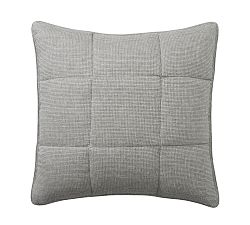 Open Box: European Flax Linen Waffle Comforter Shams, Euro, Set of 3 - Light Gray