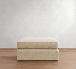 Open Box: Westwood Upholstered Ottoman - Oatmeal, Performance Everydaylinen™