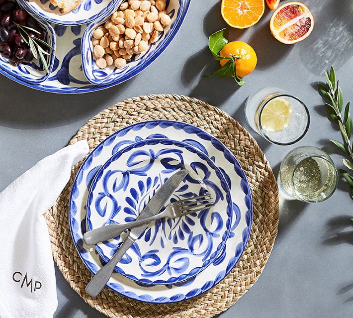 Puebla Outdoor Melamine 12-Piece Dinnerware Set | Pottery Barn