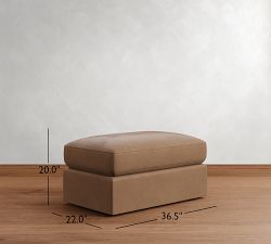Westwood Slim Arm Leather Ottoman