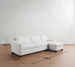 York Slope Arm Chaise Sectional (84"&ndash;114")