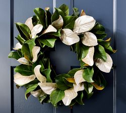 Brandon Maxwell Silver Magnolia Wreath &amp; Garland