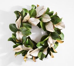 Brandon Maxwell Silver Magnolia Wreath &amp; Garland