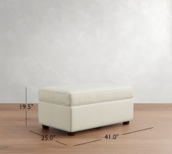Cameron Modern Square Arm Ottoman and a Half