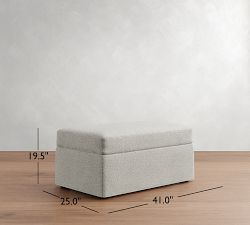 Cameron Modern Square Arm Slipcovered Ottoman and a Half