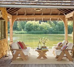 Modern Farmhouse Rectangular Outdoor Coffee Table (56")