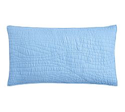 Open Box: Belgian Flax Linen Handcrafted Quilted Sham, King Set of 2 - Cornflower