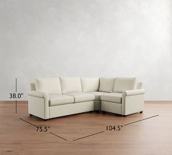 Cameron Modern Roll Arm 3-Piece Wedge Sectional (105")