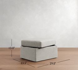 Cameron Modern Square Arm Slipcovered Storage Ottoman