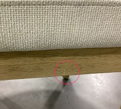 Open Box: Layton Upholstered Side Dining Chair - Performance Heathered Basketweave Alabaster White with Seadrift Legs