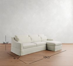 York Slope Arm Deep Seat Slipcovered Chaise Sectional (84"&ndash;115")