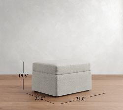 Cameron Modern Square Arm Slipcovered Ottoman