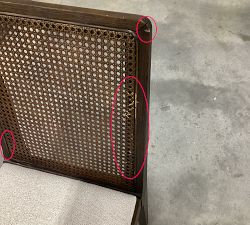 Open Box: Monty Cane Dining Chair - Performance Boucle Oatmeal, Vintage Amber