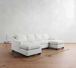 York Slope Arm Double Chaise Sectional (107"&ndash;127")