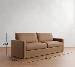 Westwood Slim Arm Leather Sofa (60"-120")
