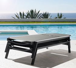 Indio Metal &amp; Mesh Stackable Outdoor Single Chaise Lounge, Set of 2