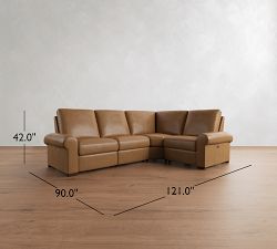 Turner Roll Arm Leather Reversible Power Reclining Sectional (120")