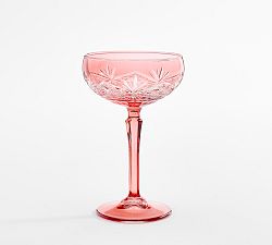 Antique Cut Coupe Glasses - Set of 4