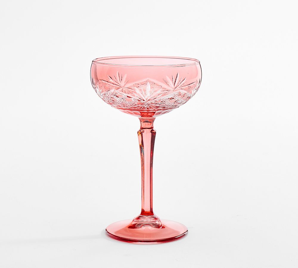 Antique Cut Coupe Glasses - Set of 4