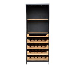 Open Box: Cavendish Teak Bar Cabinet (26.5) - Natural &amp; Black