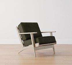 Open Box: Raylan Leather Armchair - Vintage Hunter, Black