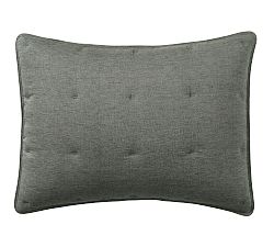 Open Box: Belgian Flax Linen Comforter Sham, Standard, Set of 2 - Dark Forest