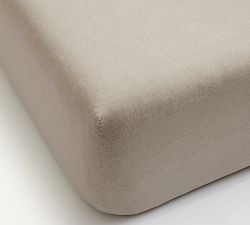 Open Box: Belgian Flax Linen Fitted Sheet, Queen - Warm Gray