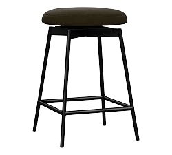 Open Box: Maison Leather Backless Swivel Counter Stool (24") - Aviator Blackwood, Bronze