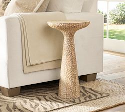 Carved Round Accent Table (13")