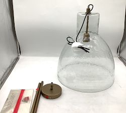 Open Box: Bridget Recycled Glass Pendant, Large (17") - Tumbled Brass